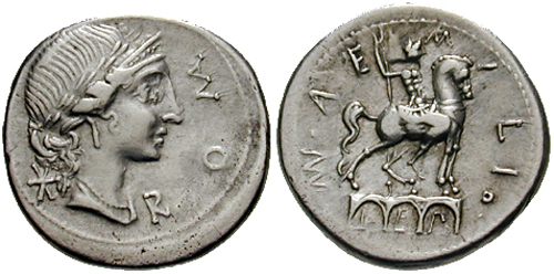 aemilia roman coin denarius